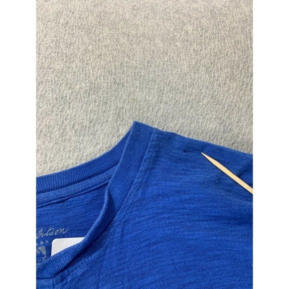 Los Angeles Dodgers Baseball Short Sleeve Henley Shirt (Men's Small) Blue - Picture 5 of 10